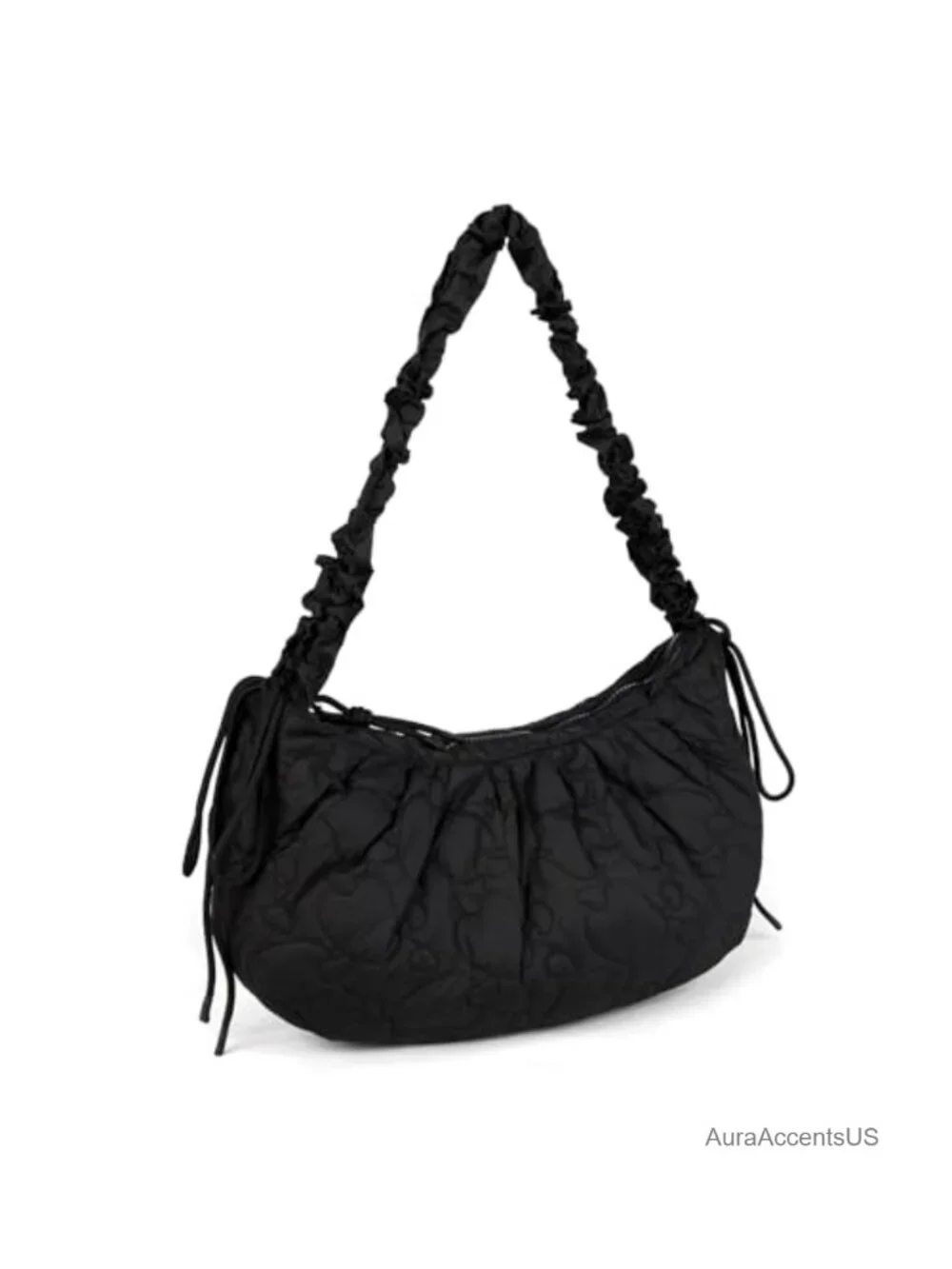 Quilted Nylon Crescent Hobo Bag with Adjustable Strap, Large Capacity Crossbody